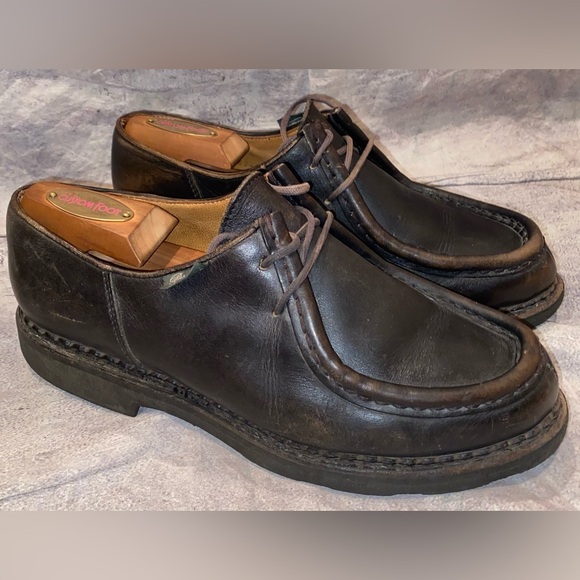 Paraboot Michael Griff 2 Boots Shoes 6 US France Comfort Lug Lace Up Vintage Vtg - Picture 1 of 11